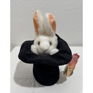FOLKMANIS Puppets Hand Puppet Plush Stuffed Animal Rabbit in Hat Magic Show